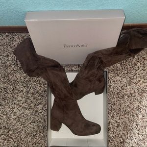 Franco Sarto Brown Faux Suede Knee High Boots